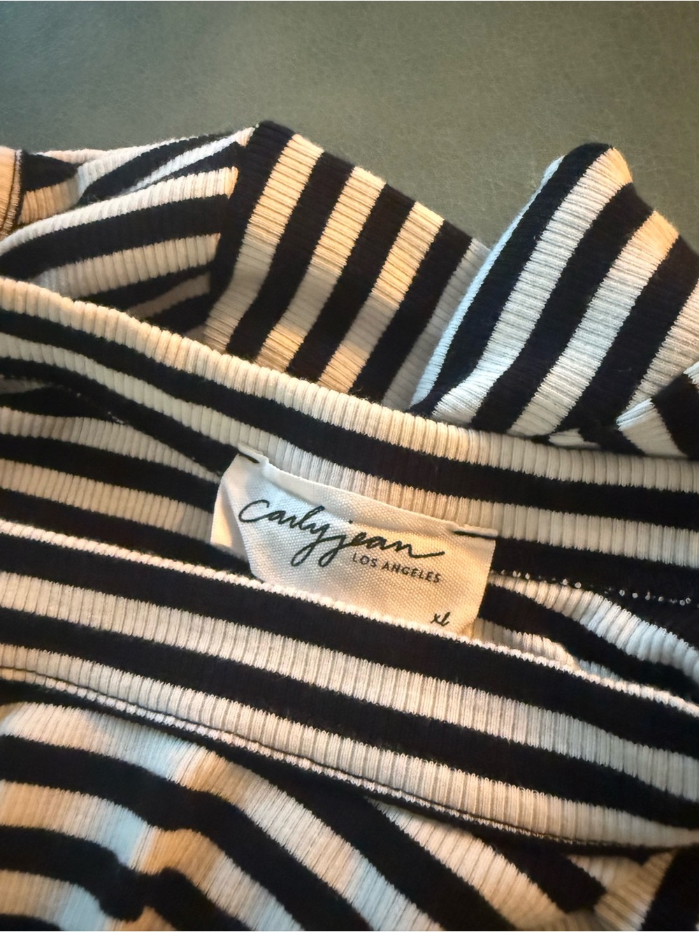 Carly Jean Los Angeles Black and White Striped Short Sleeve Top